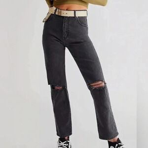 Rolla’s free people high rise size 27 black jeans thrashed grunge prep